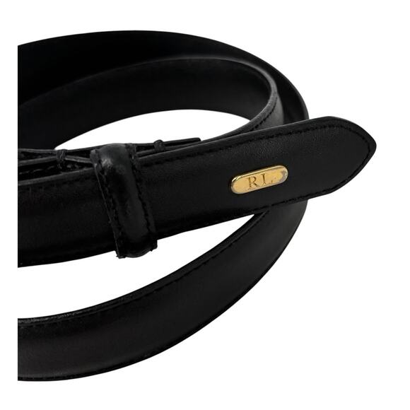 Ralph Lauren Black Leather Belt Womens Medium Adjustable Black main image 11
